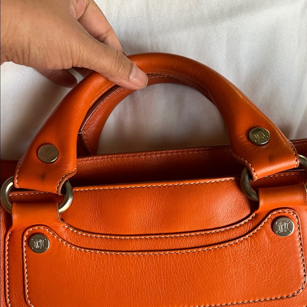 Celine Bougie Bright Orange Satchel Bag - Picture 9 of 13